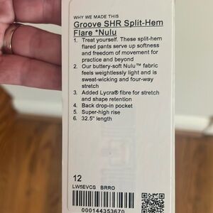 Lulu Lemon Groove SHR Split Hem Flare Nulu Pants NWT
